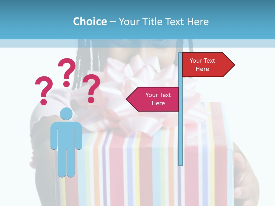 A Girl Holding A Present Box With A Pink Bow PowerPoint Template