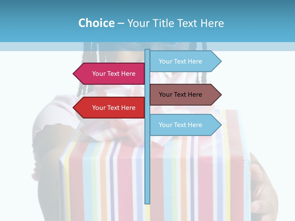 A Girl Holding A Present Box With A Pink Bow PowerPoint Template