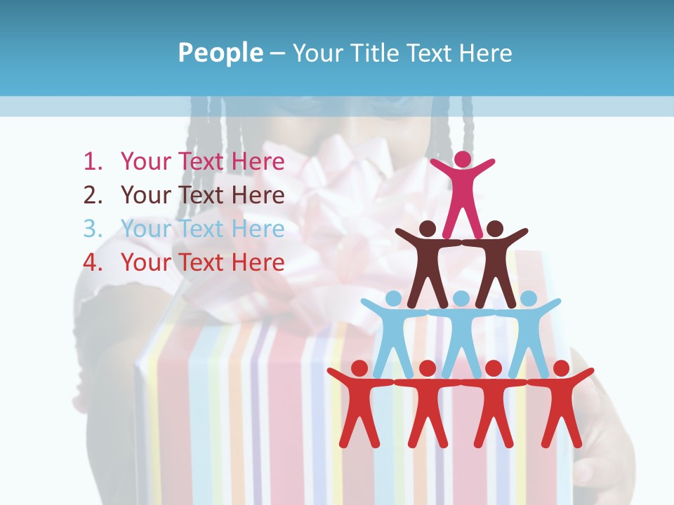 A Girl Holding A Present Box With A Pink Bow PowerPoint Template