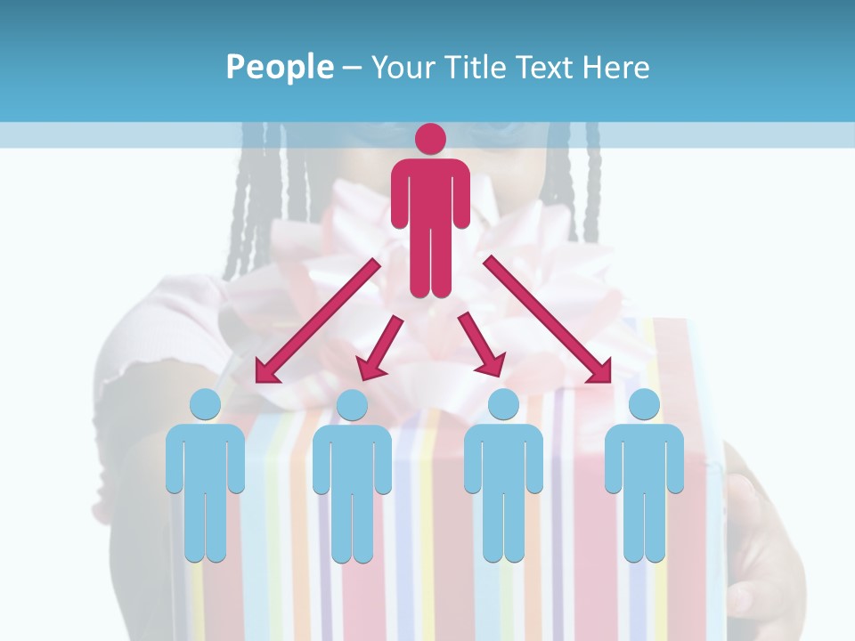 A Girl Holding A Present Box With A Pink Bow PowerPoint Template