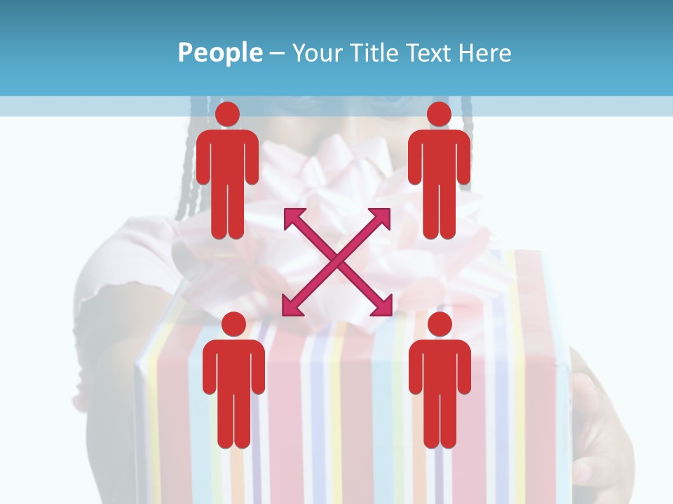 A Girl Holding A Present Box With A Pink Bow PowerPoint Template
