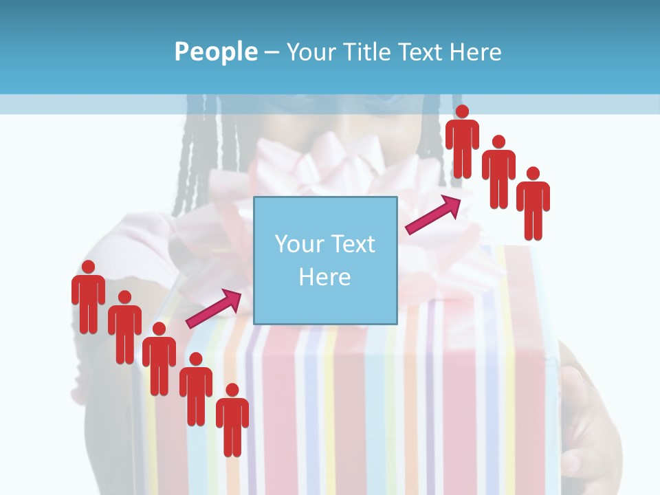 A Girl Holding A Present Box With A Pink Bow PowerPoint Template