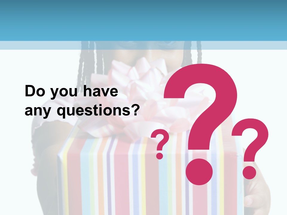 A Girl Holding A Present Box With A Pink Bow PowerPoint Template