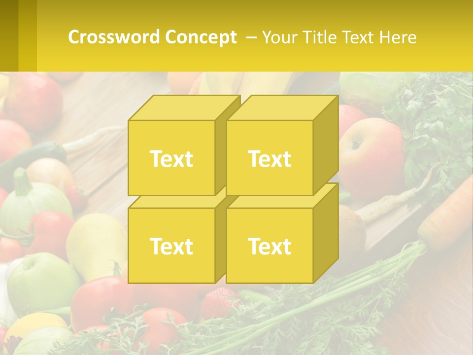 A Wooden Table Topped With Lots Of Fruits And Vegetables PowerPoint Template