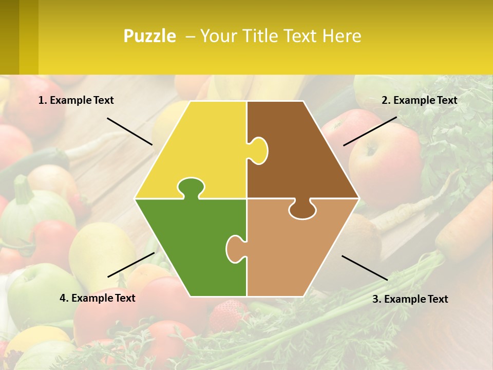 A Wooden Table Topped With Lots Of Fruits And Vegetables PowerPoint Template