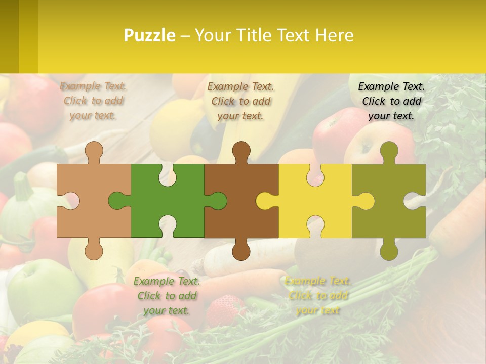A Wooden Table Topped With Lots Of Fruits And Vegetables PowerPoint Template