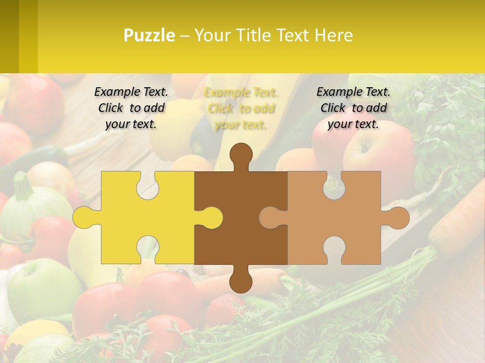 A Wooden Table Topped With Lots Of Fruits And Vegetables PowerPoint Template