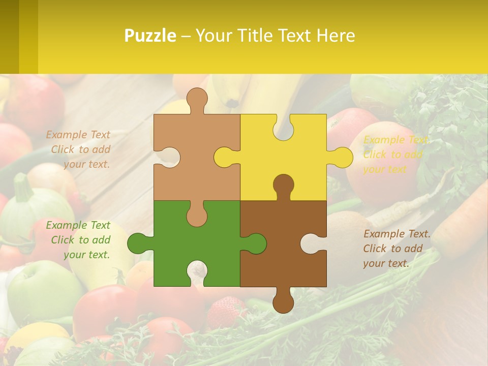 A Wooden Table Topped With Lots Of Fruits And Vegetables PowerPoint Template
