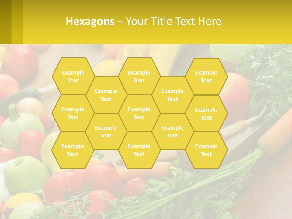 A Wooden Table Topped With Lots Of Fruits And Vegetables PowerPoint Template