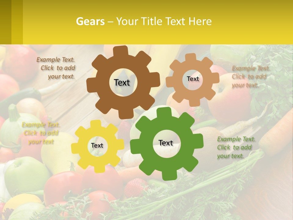 A Wooden Table Topped With Lots Of Fruits And Vegetables PowerPoint Template