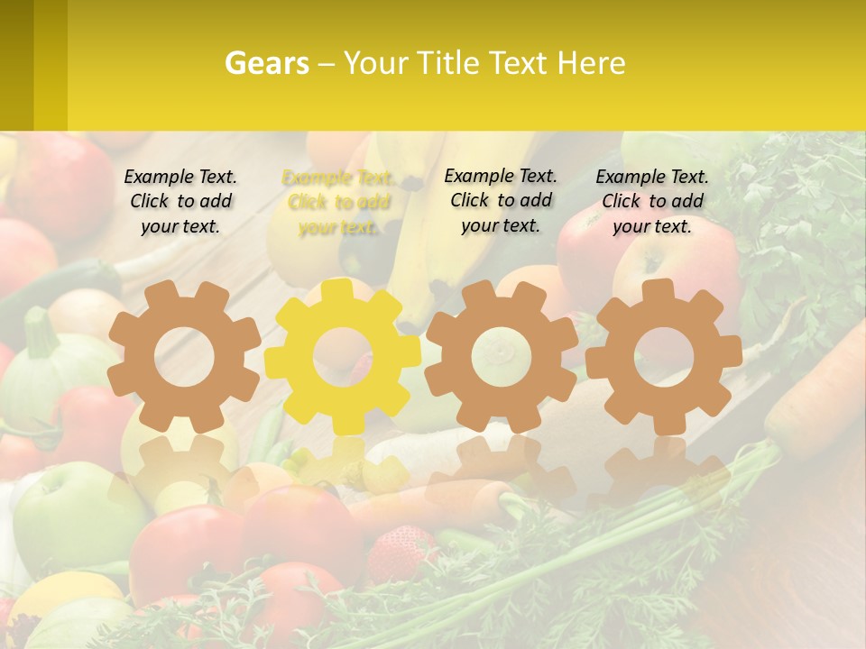 A Wooden Table Topped With Lots Of Fruits And Vegetables PowerPoint Template