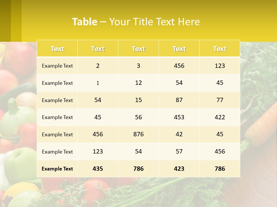 A Wooden Table Topped With Lots Of Fruits And Vegetables PowerPoint Template
