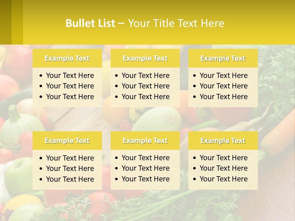 A Wooden Table Topped With Lots Of Fruits And Vegetables PowerPoint Template
