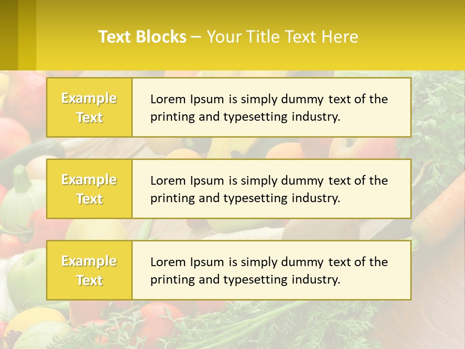 A Wooden Table Topped With Lots Of Fruits And Vegetables PowerPoint Template