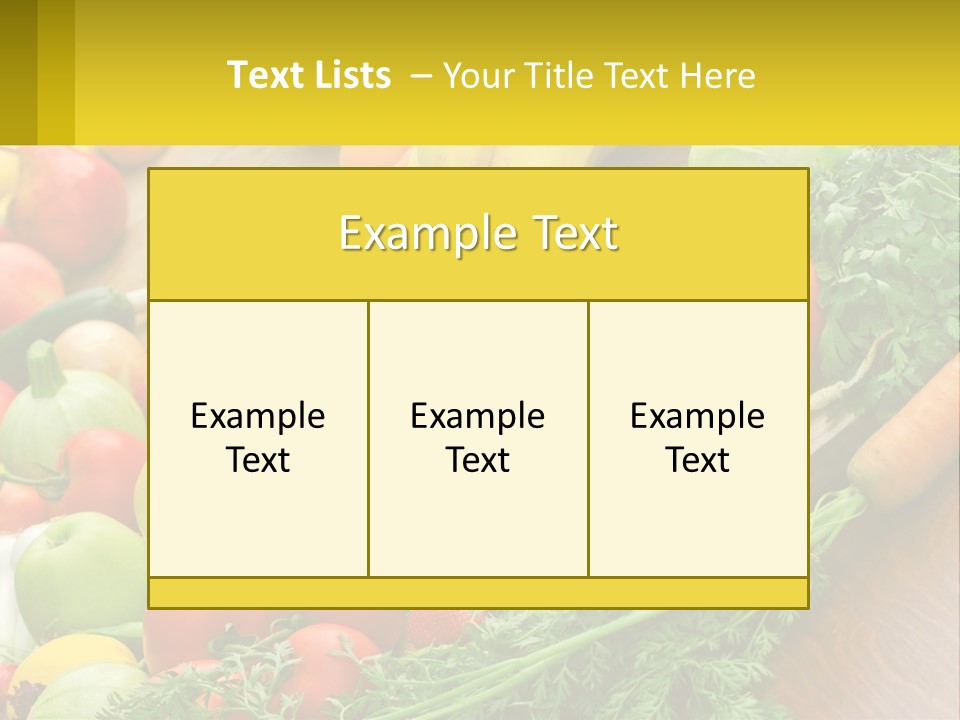 A Wooden Table Topped With Lots Of Fruits And Vegetables PowerPoint Template