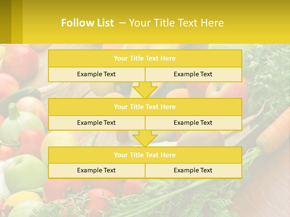 A Wooden Table Topped With Lots Of Fruits And Vegetables PowerPoint Template