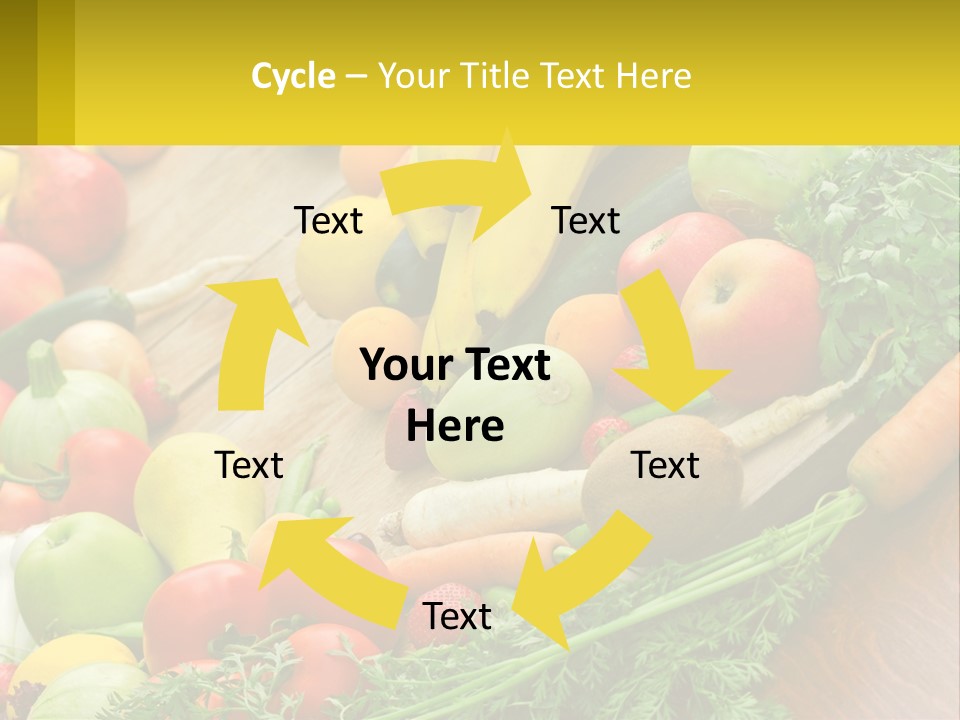 A Wooden Table Topped With Lots Of Fruits And Vegetables PowerPoint Template