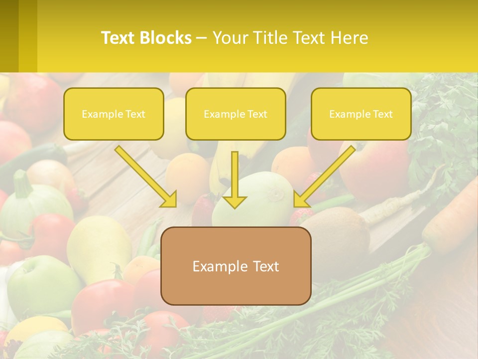 A Wooden Table Topped With Lots Of Fruits And Vegetables PowerPoint Template