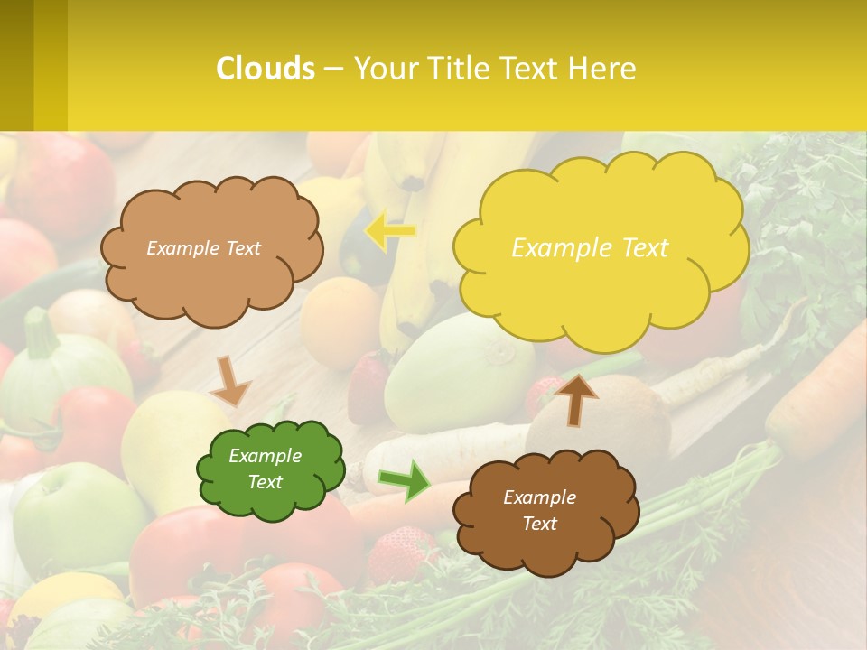A Wooden Table Topped With Lots Of Fruits And Vegetables PowerPoint Template