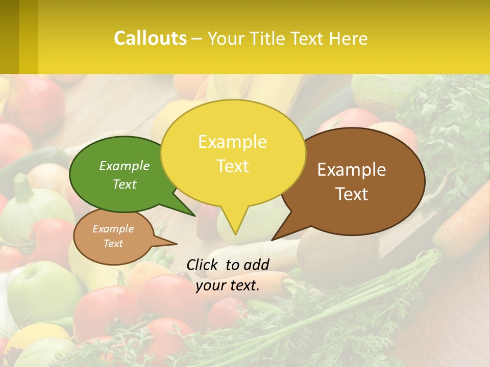 A Wooden Table Topped With Lots Of Fruits And Vegetables PowerPoint Template