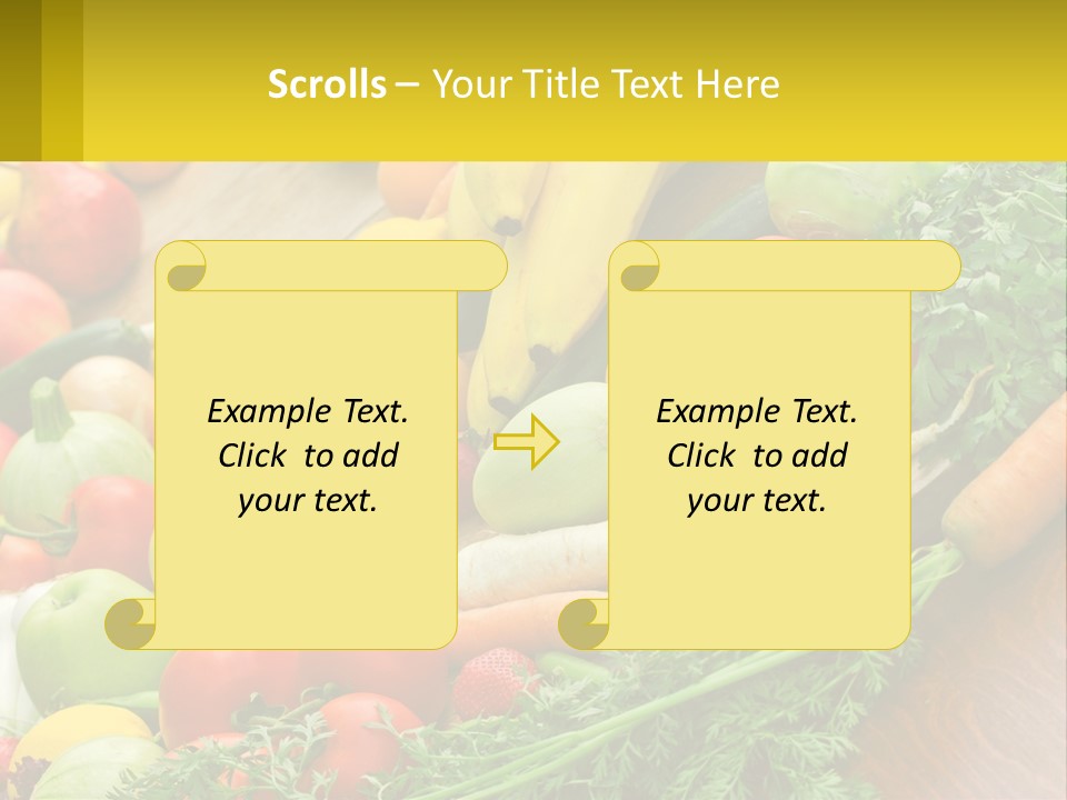 A Wooden Table Topped With Lots Of Fruits And Vegetables PowerPoint Template