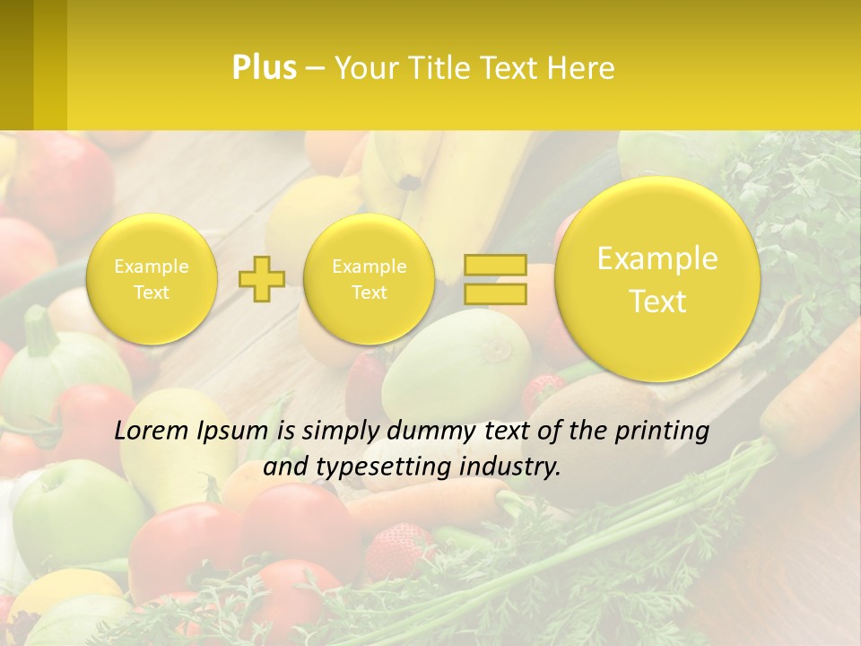 A Wooden Table Topped With Lots Of Fruits And Vegetables PowerPoint Template