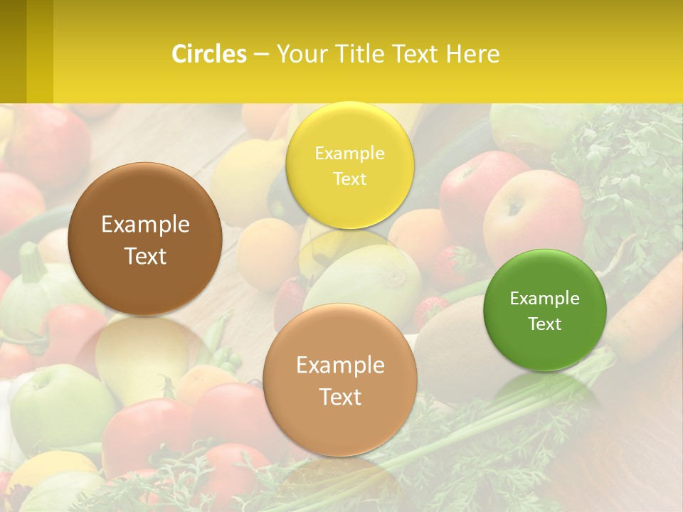 A Wooden Table Topped With Lots Of Fruits And Vegetables PowerPoint Template