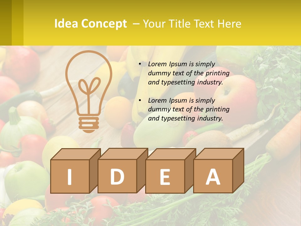 A Wooden Table Topped With Lots Of Fruits And Vegetables PowerPoint Template