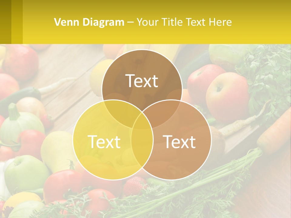 A Wooden Table Topped With Lots Of Fruits And Vegetables PowerPoint Template