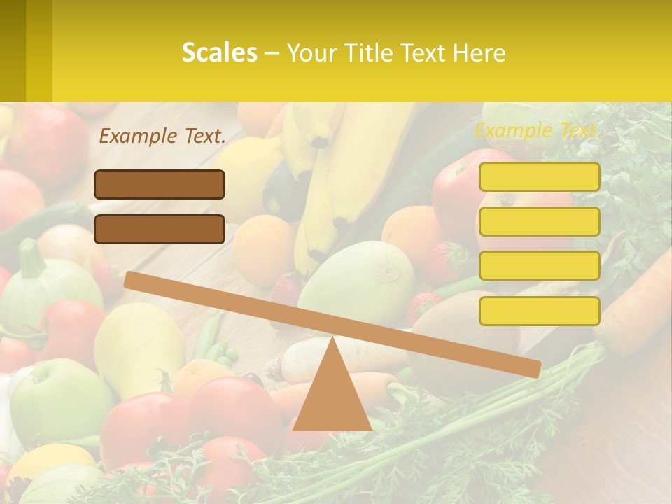 A Wooden Table Topped With Lots Of Fruits And Vegetables PowerPoint Template