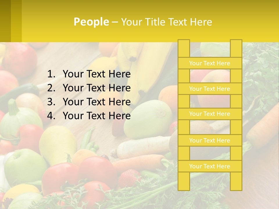 A Wooden Table Topped With Lots Of Fruits And Vegetables PowerPoint Template