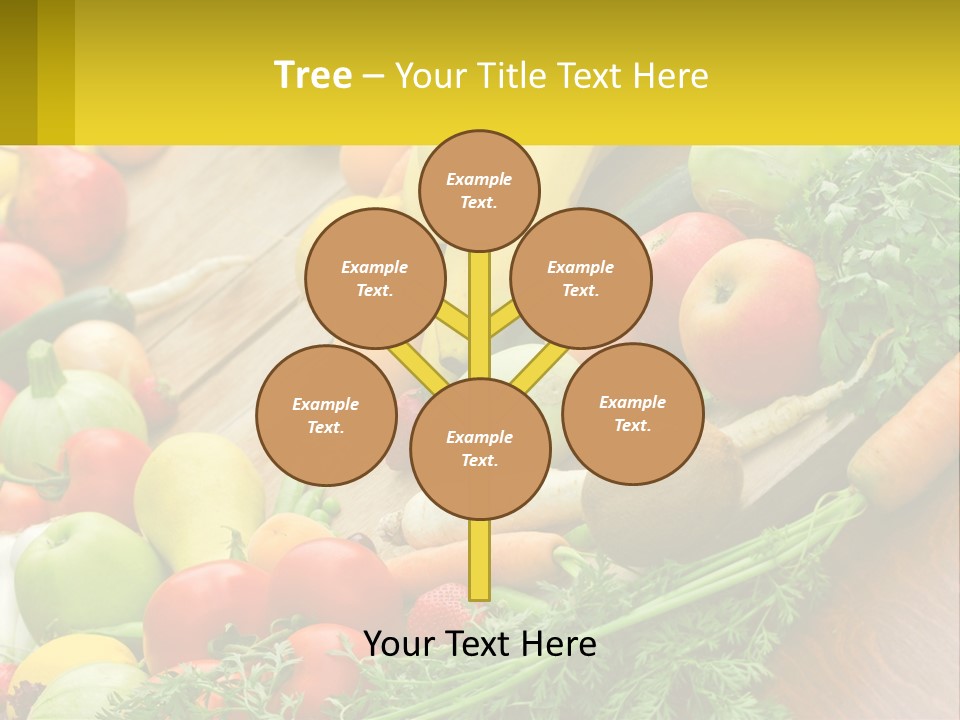 A Wooden Table Topped With Lots Of Fruits And Vegetables PowerPoint Template