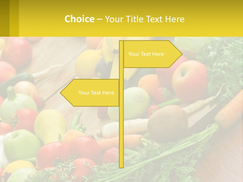 A Wooden Table Topped With Lots Of Fruits And Vegetables PowerPoint Template