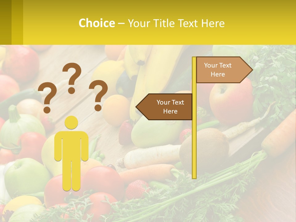 A Wooden Table Topped With Lots Of Fruits And Vegetables PowerPoint Template