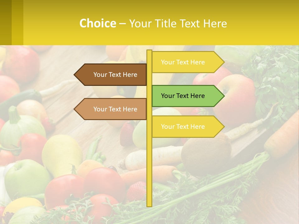 A Wooden Table Topped With Lots Of Fruits And Vegetables PowerPoint Template