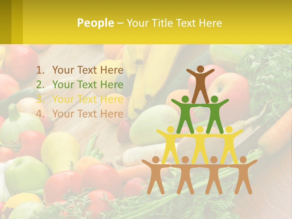 A Wooden Table Topped With Lots Of Fruits And Vegetables PowerPoint Template