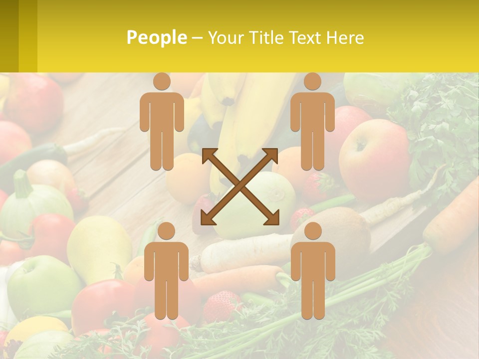 A Wooden Table Topped With Lots Of Fruits And Vegetables PowerPoint Template