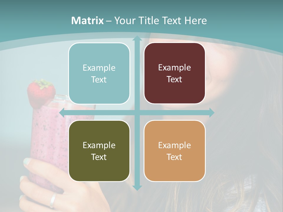 A Woman Holding A Smoothie With A Strawberry On Top PowerPoint Template