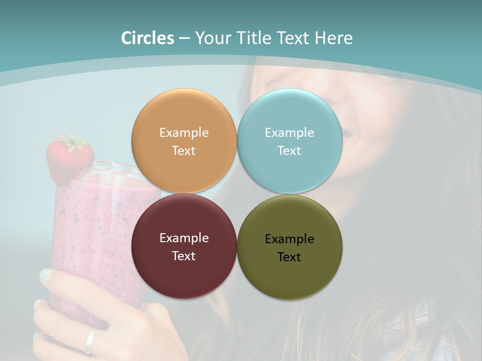 A Woman Holding A Smoothie With A Strawberry On Top PowerPoint Template