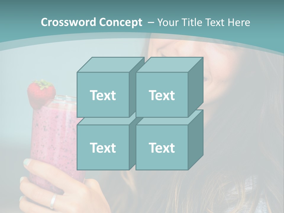 A Woman Holding A Smoothie With A Strawberry On Top PowerPoint Template