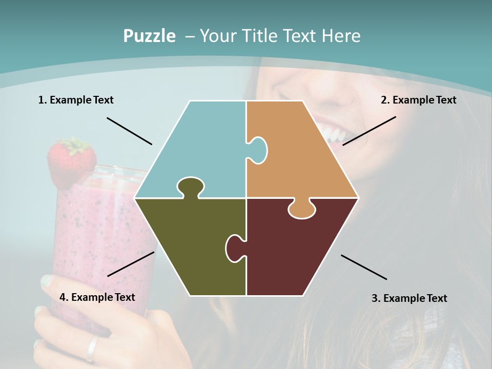 A Woman Holding A Smoothie With A Strawberry On Top PowerPoint Template