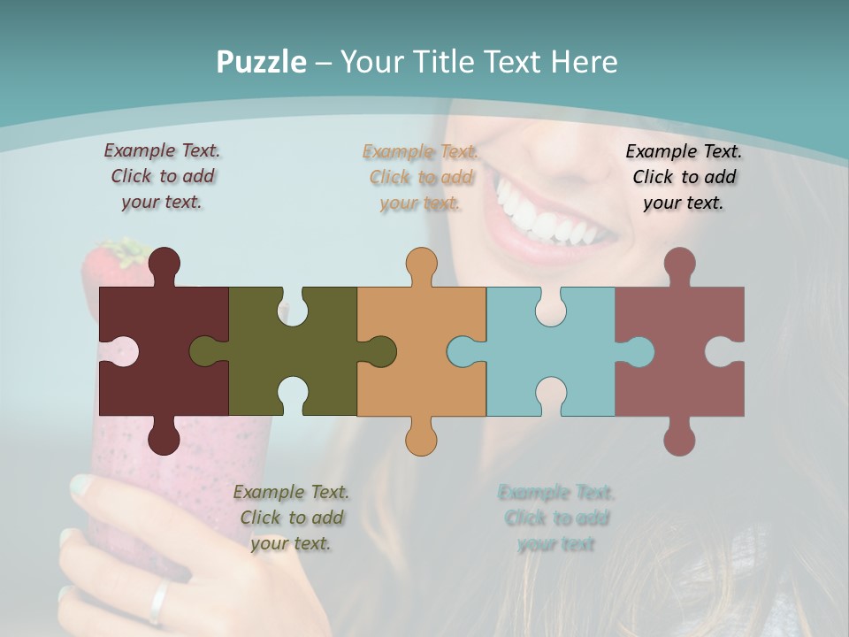 A Woman Holding A Smoothie With A Strawberry On Top PowerPoint Template