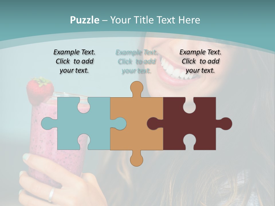 A Woman Holding A Smoothie With A Strawberry On Top PowerPoint Template