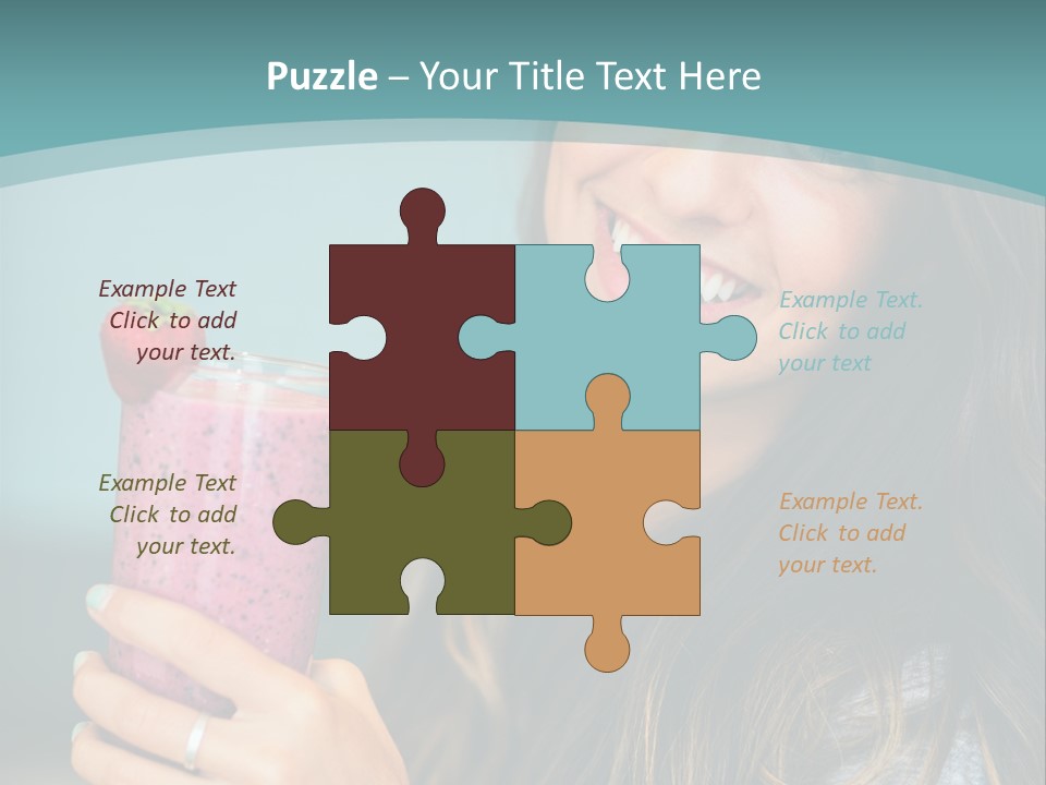 A Woman Holding A Smoothie With A Strawberry On Top PowerPoint Template