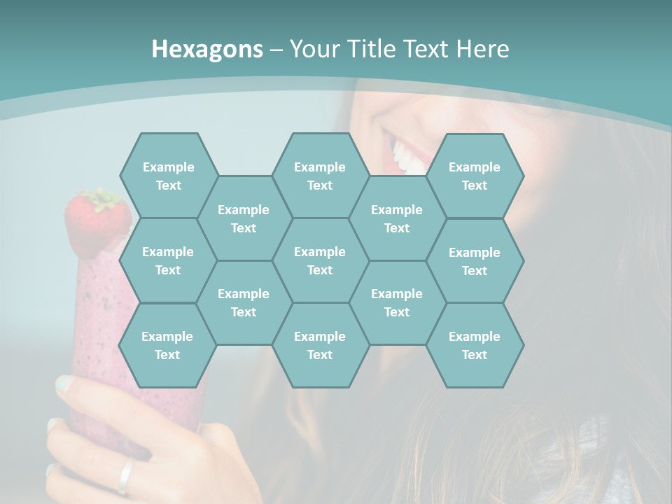 A Woman Holding A Smoothie With A Strawberry On Top PowerPoint Template