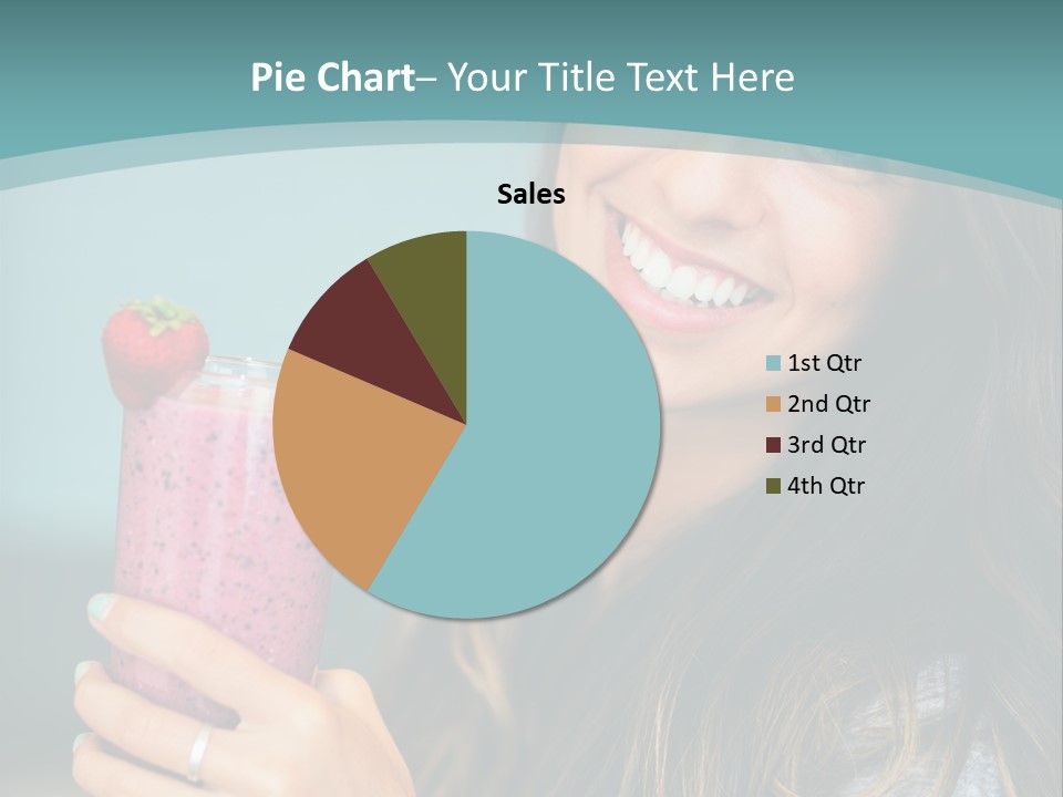 A Woman Holding A Smoothie With A Strawberry On Top PowerPoint Template