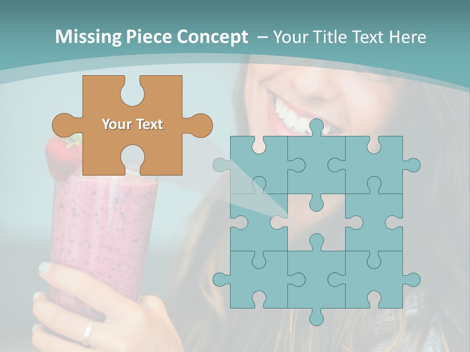 A Woman Holding A Smoothie With A Strawberry On Top PowerPoint Template