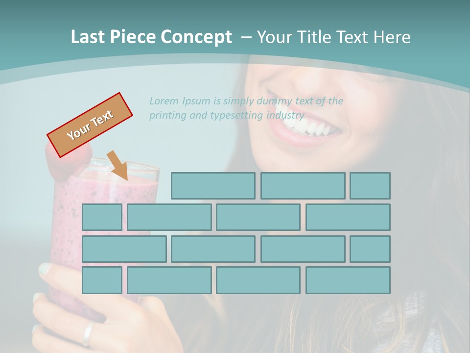 A Woman Holding A Smoothie With A Strawberry On Top PowerPoint Template