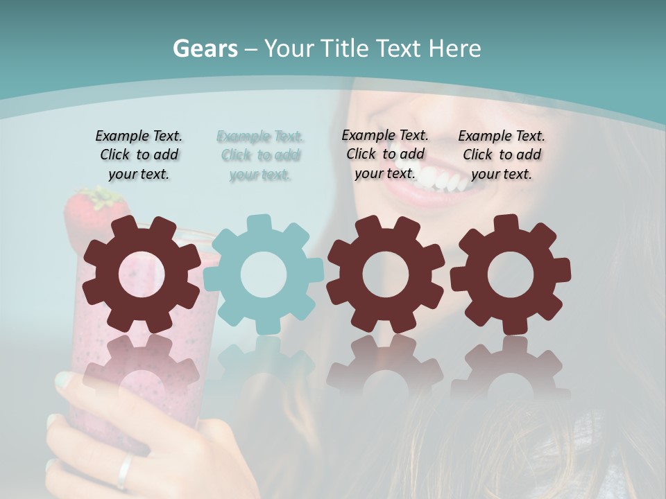 A Woman Holding A Smoothie With A Strawberry On Top PowerPoint Template