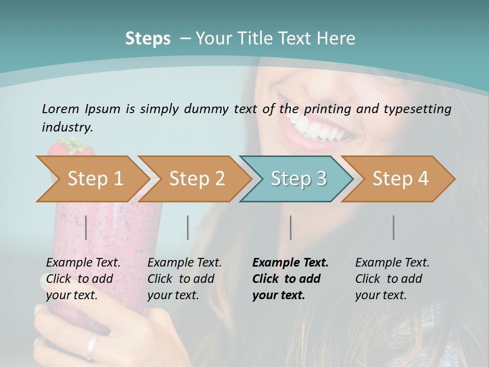 A Woman Holding A Smoothie With A Strawberry On Top PowerPoint Template